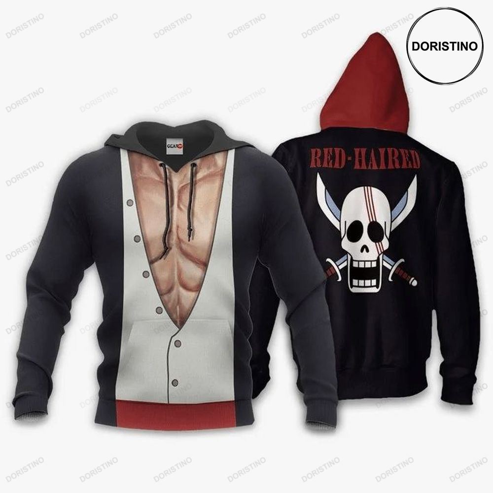 One Piece Shank Red Haired Anime Manga All Over Print Hoodie