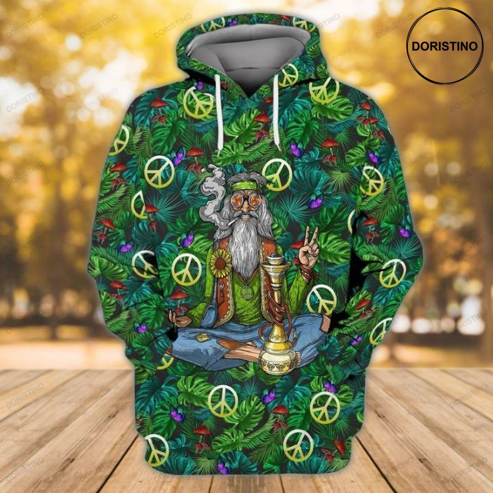 Peace Old Hippie Smoke All Over Print Hoodie