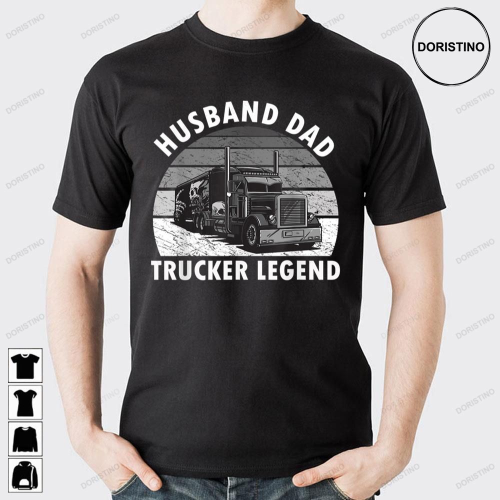 Black White Vintage Husband Dad Trucker Legend Awesome Shirts