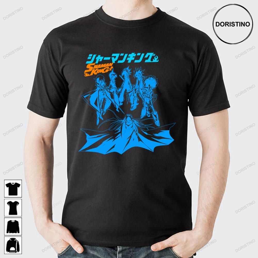 Blue Art Yoh Asakura And Amidamaru Shaman King Anime Manga Limited Edition T-shirts