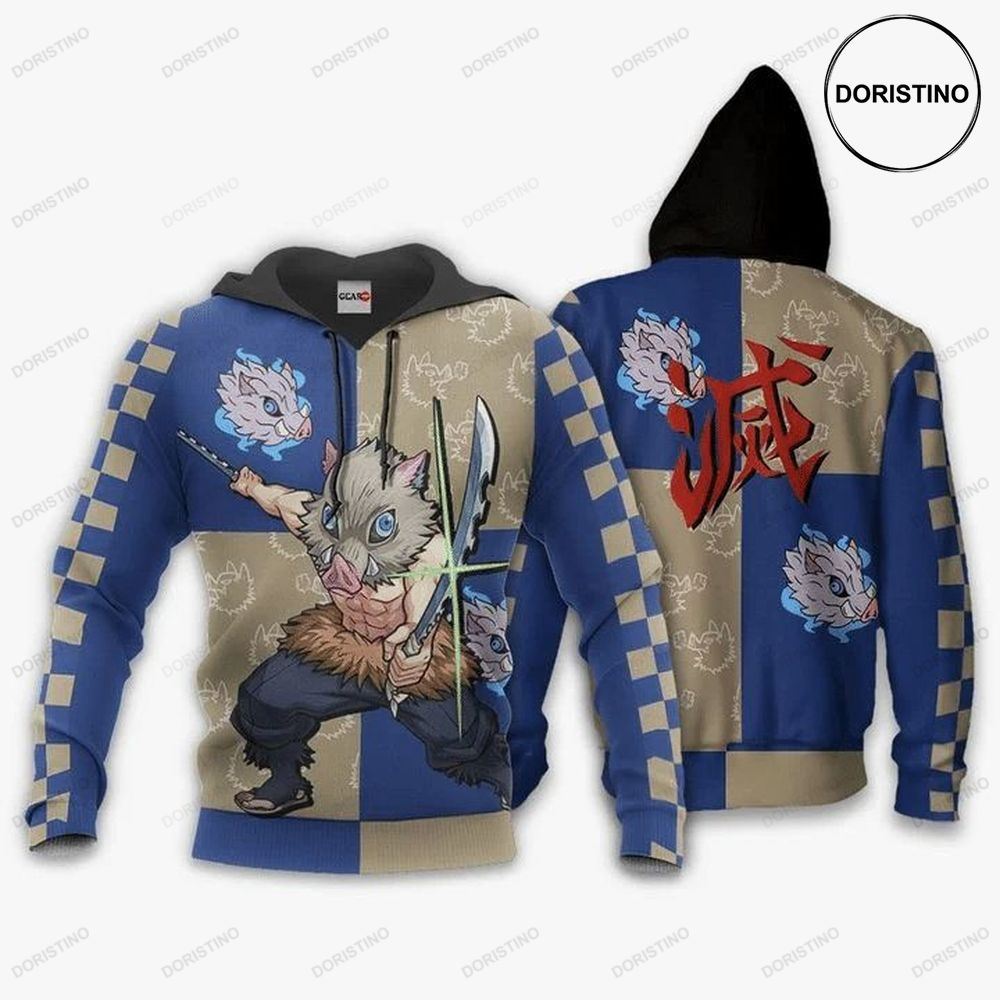 Demon Slayer Inosuke Anime Manga All Over Print Hoodie