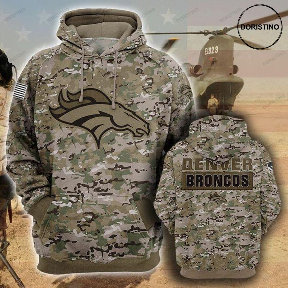 Denver Broncos Camouflage Veteran Cotton Limited Edition 3d Hoodie
