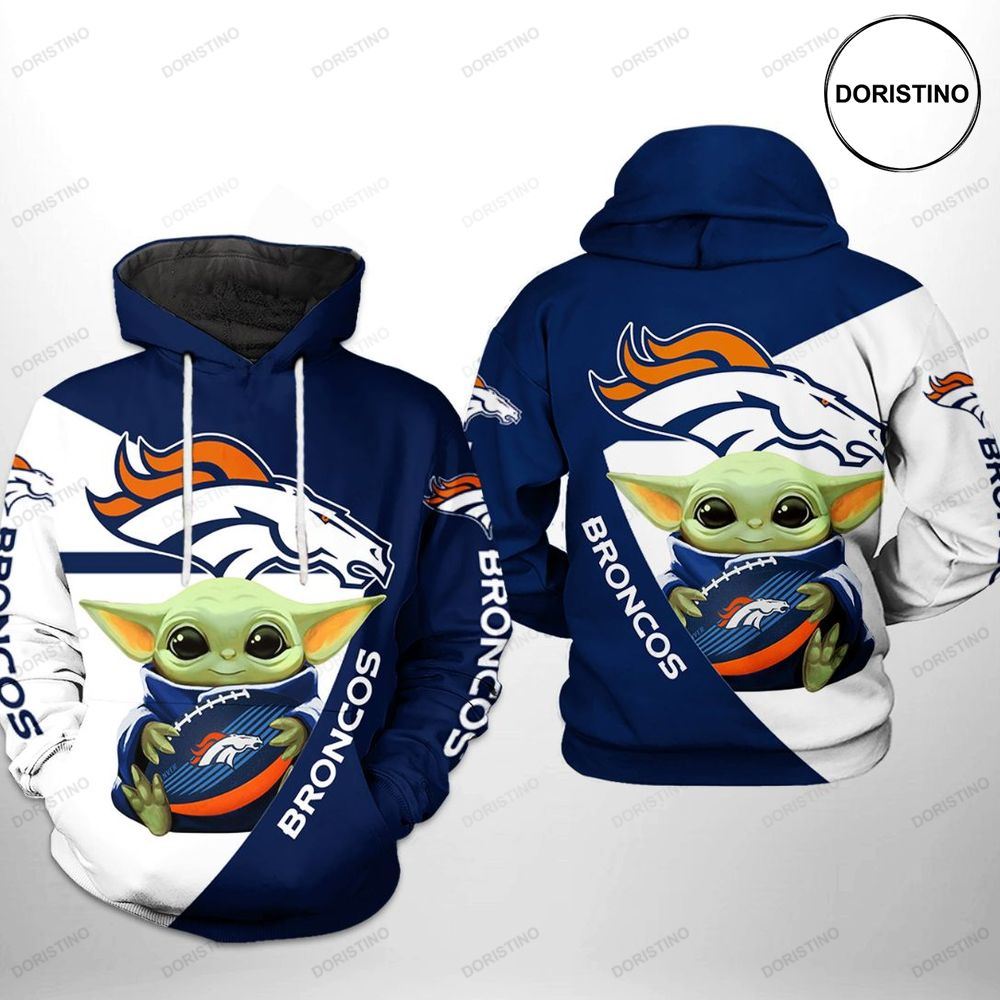 Denver Broncos Nfl Baby Yoda Team Limited Edition 3d Hoodie
