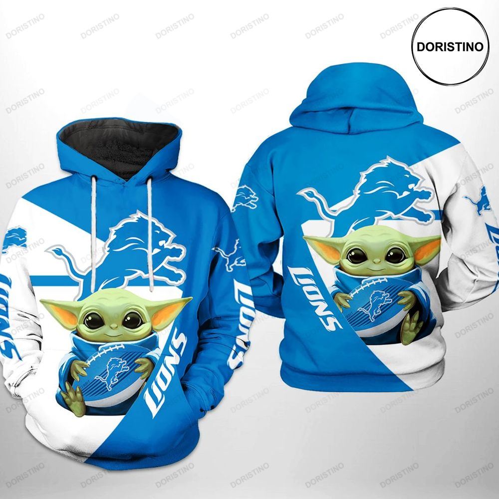 Detroit Lions Nfl Baby Yoda Team Limited Edition 3d Hoodie