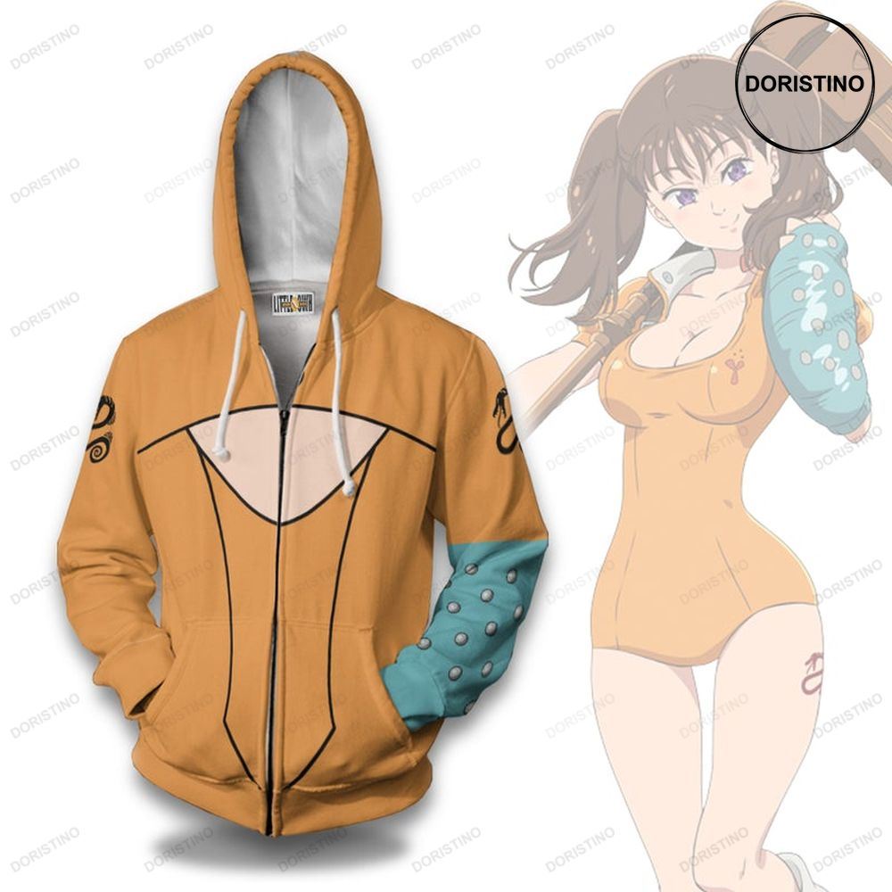 Diane Seven Deadly Sins Uniform Anime Casual Cosplay All Over Print Hoodie