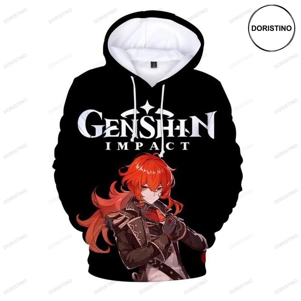 Diluc Genshin Impact V3 Limited Edition 3d Hoodie