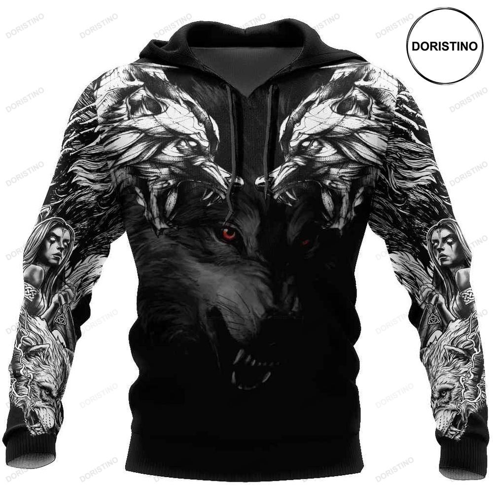 Double Dark Wolf Tattoo Limited Edition 3d Hoodie