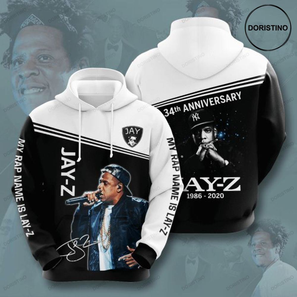 Jay-z 34th Anniversary 1986 2020 Signature Design Gift For Fan Custom Ed Limited Edition 3d Hoodie