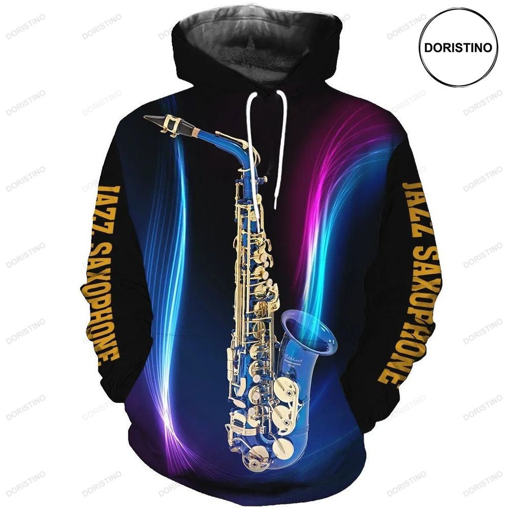 Jazz Saxophone Blue Art Ed Gift Limited Edition 3d Hoodie