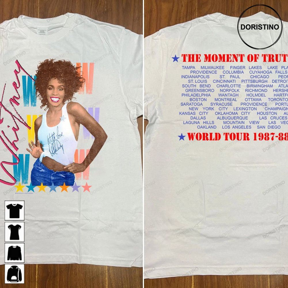 Vtg Whitney Houston The Moment Of Truth World Tour 1987-88 Whitney Houston Tour 1987 Whitney Houston Inspired Gifts Awesome Shirts