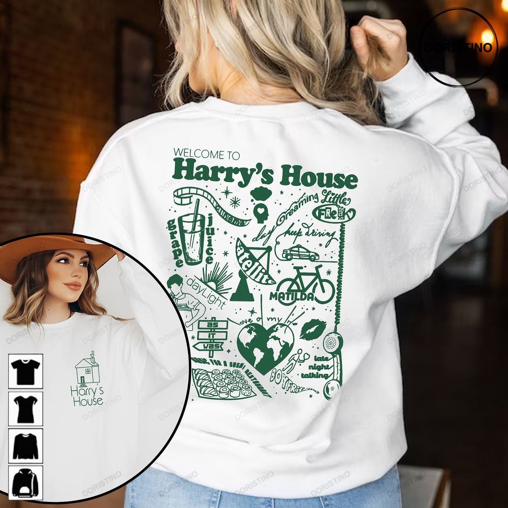 Welcome To Harrys House Track List 2023 Green Design As It Was Harrys House 2023 Harrys House Harry Lo Limited Edition T-shirts