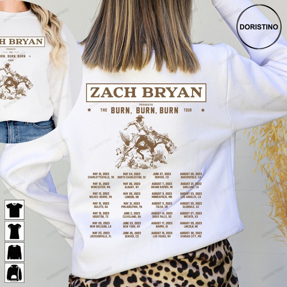 Zach Bryan The Burn Burn Burn Tour 2023 For Fan Zach Bryan Concert Fan Zach Bryan Country Music Zach Bryan 2023 Limited Edition T-shirts