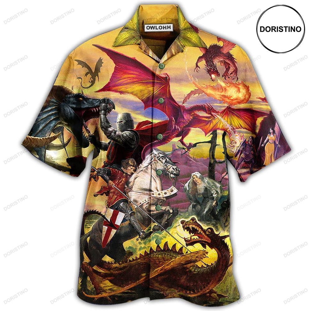 Dragon Fighting The Knights Limited Edition Hawaiian Shirt