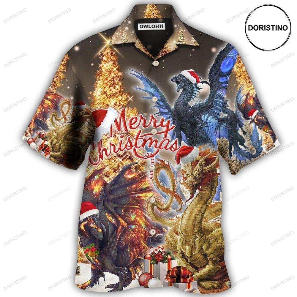 Dragon Gold Merry Christmas Amazing Limited Edition Hawaiian Shirt