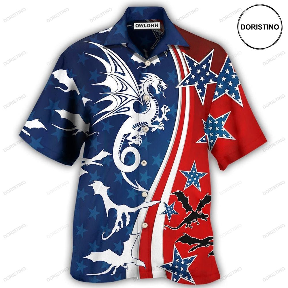 Dragon Independence Day America Hawaiian Shirt