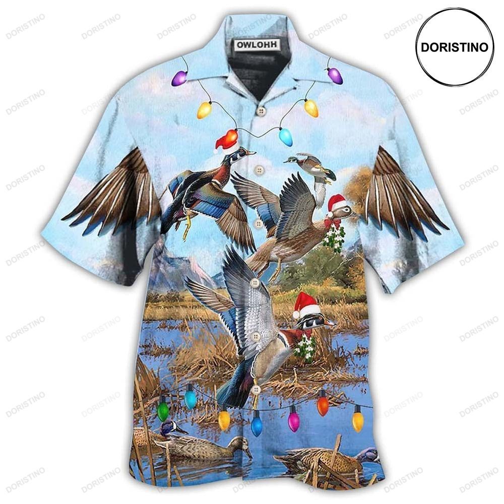 Duck Christmas Light Fly To Sky Limited Edition Hawaiian Shirt
