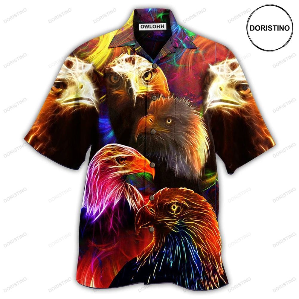 Eagle In Farm Mix Neon Hawaiian Shirt