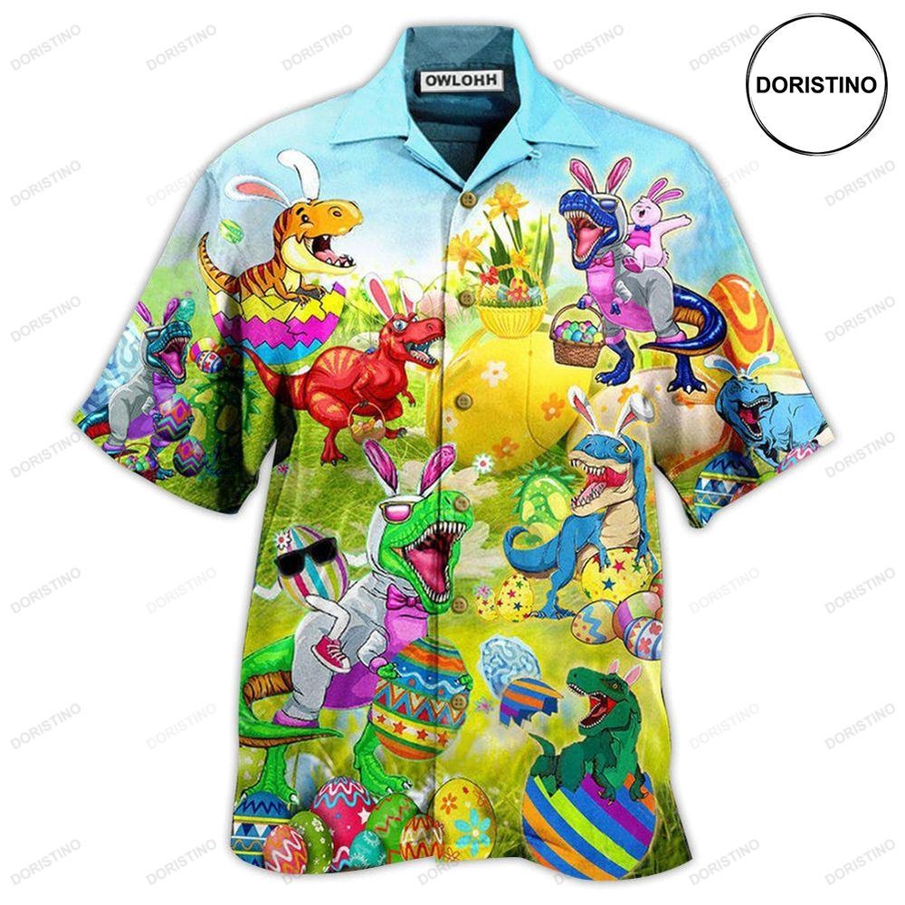 Easter Dinosaurs Trexes Wanna Joint Eggs Awesome Hawaiian Shirt