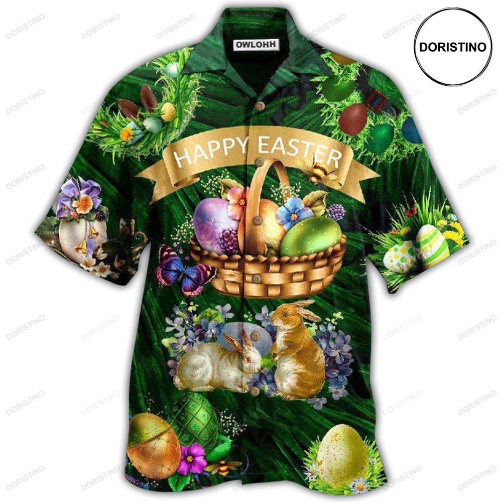 Easter Happy With Bunny Funny Awesome Hawaiian Shirt