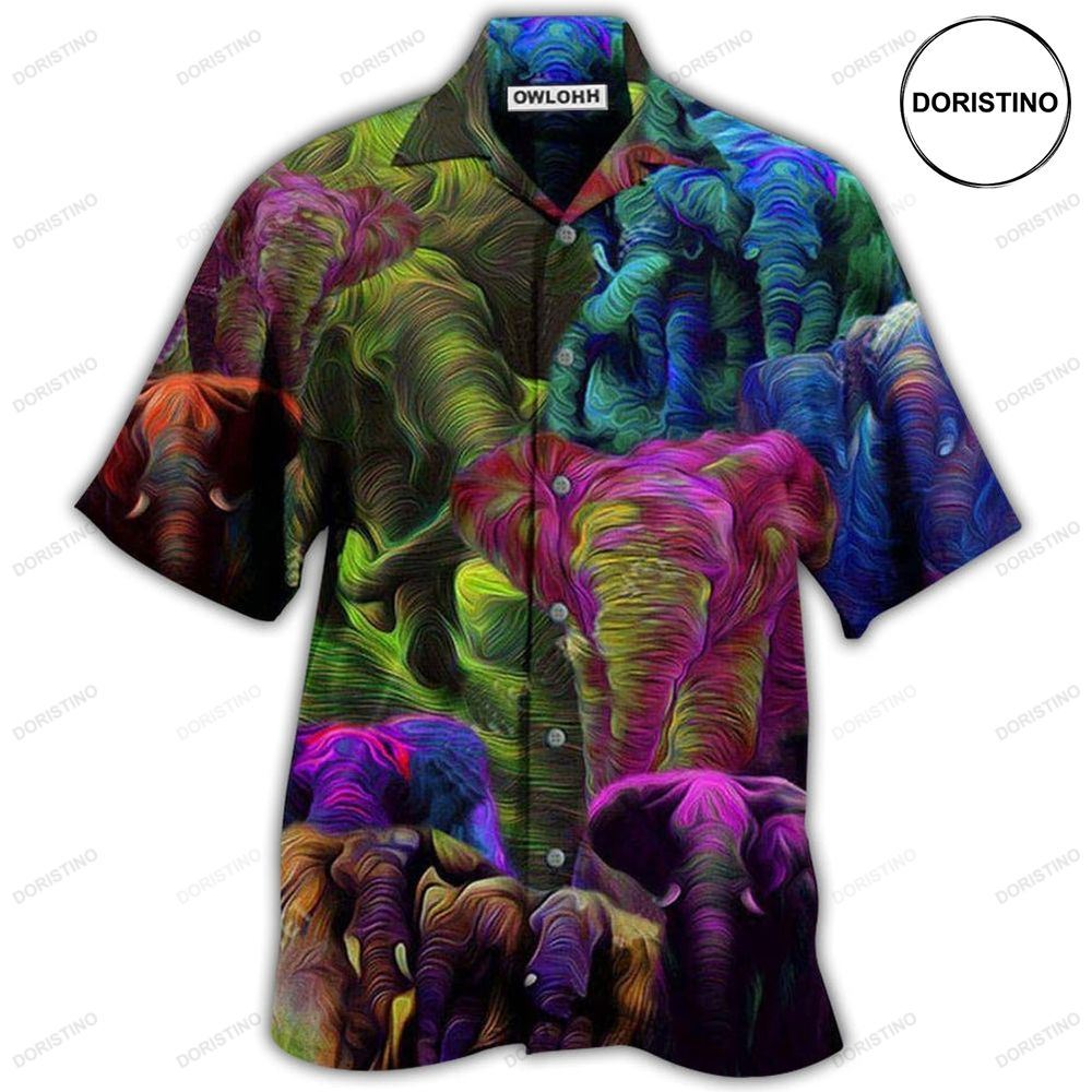 Elephant Colorful Hawaiian Shirt