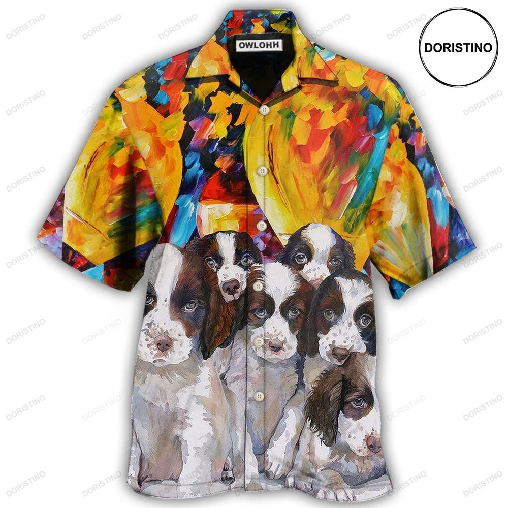 English Springer Spaniel Dog Art Dog Lovely Limited Edition Hawaiian Shirt