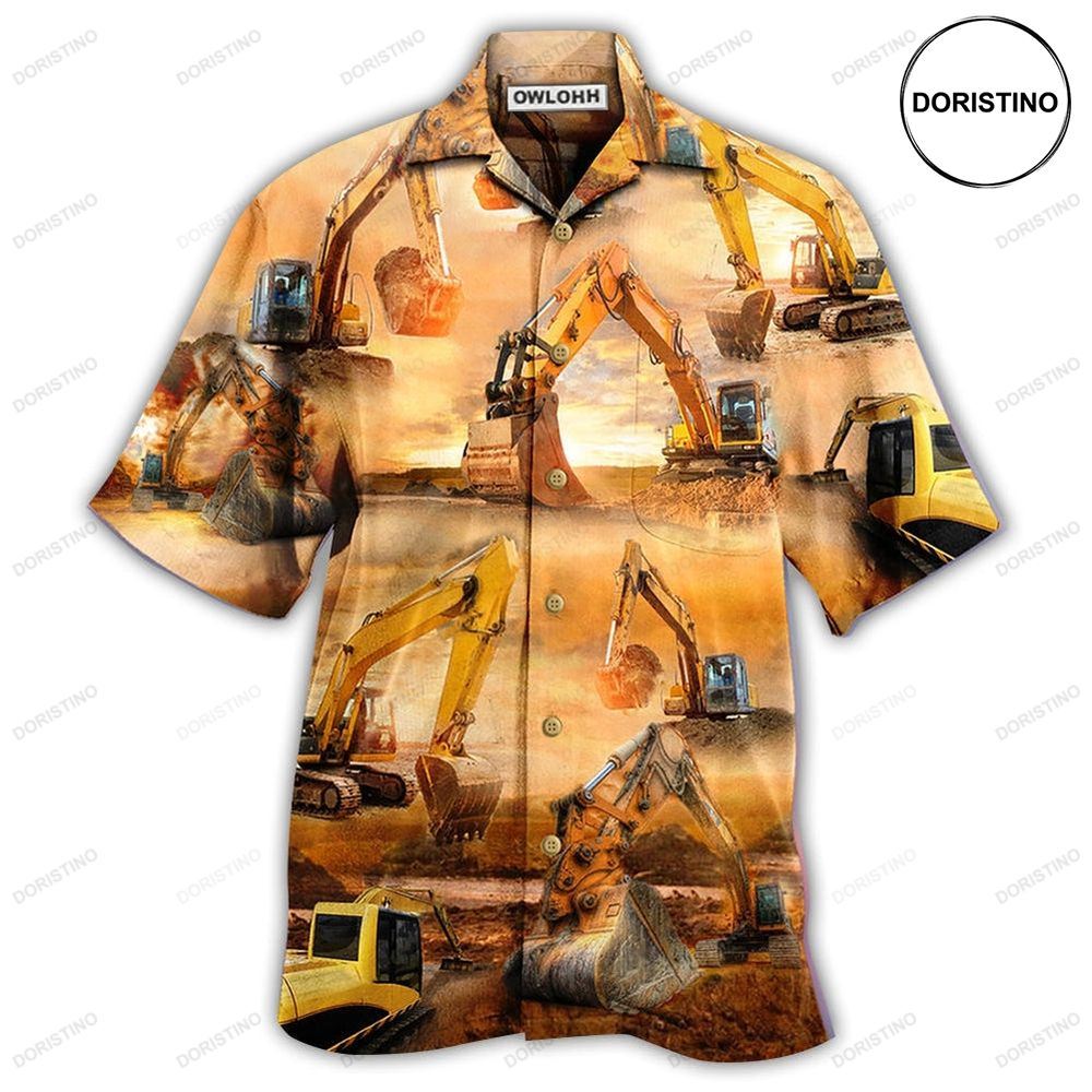 Excavator Working Hard Limited Edition Hawaiian Shirt