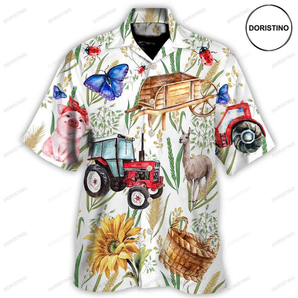 Farm Agriculture Sunflower Butterfly Awesome Hawaiian Shirt