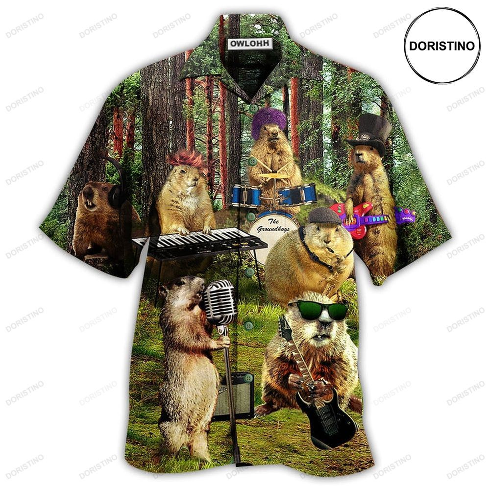 Ferret Animals Sing A Song Hawaiian Shirt