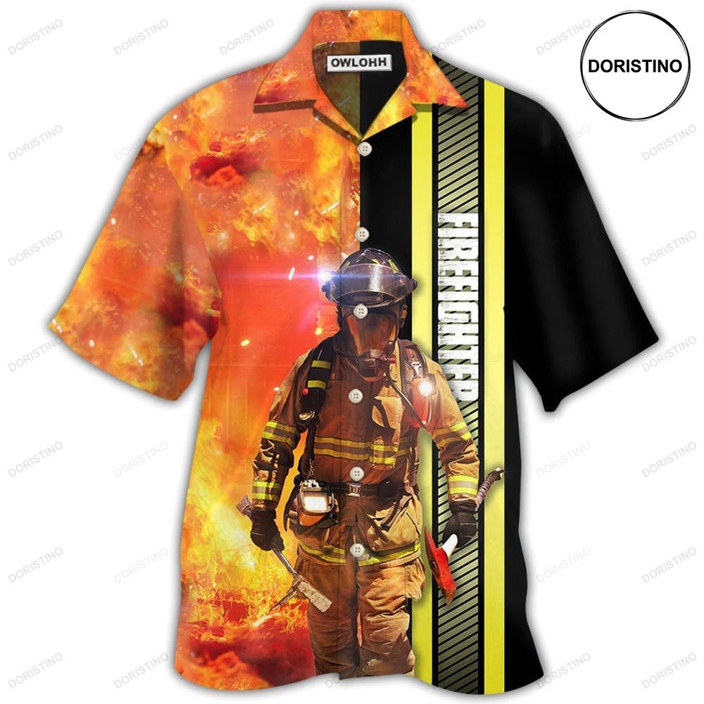 Firefighter Hot Fire Hawaiian Shirt