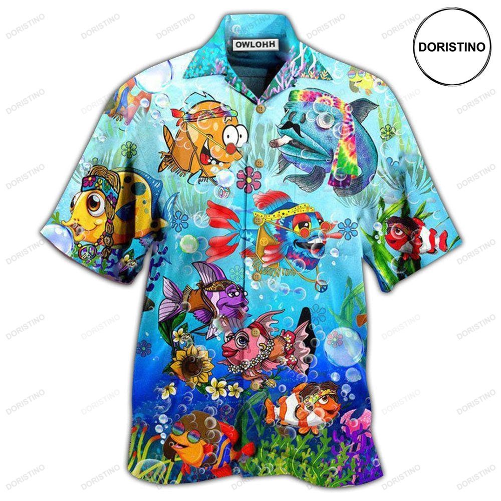 Fish Ocean In The Deep Blue Sea Joy To You And Me Hawaiian Shirt