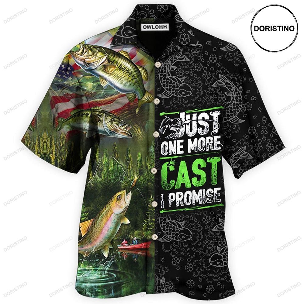 Fishing Just One More Cast I Promise Cool Awesome Hawaiian Shirt