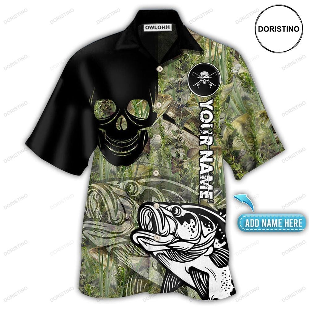 Fishing Lover Skull Cool Personalized Limited Edition Hawaiian Shirt