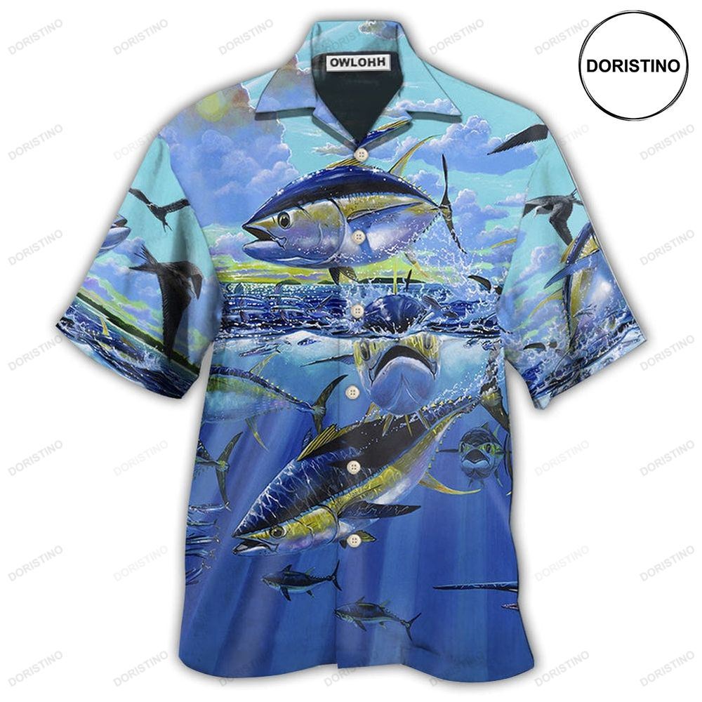 Fishing Tuna Fishing Blue Sky Ocean Awesome Hawaiian Shirt