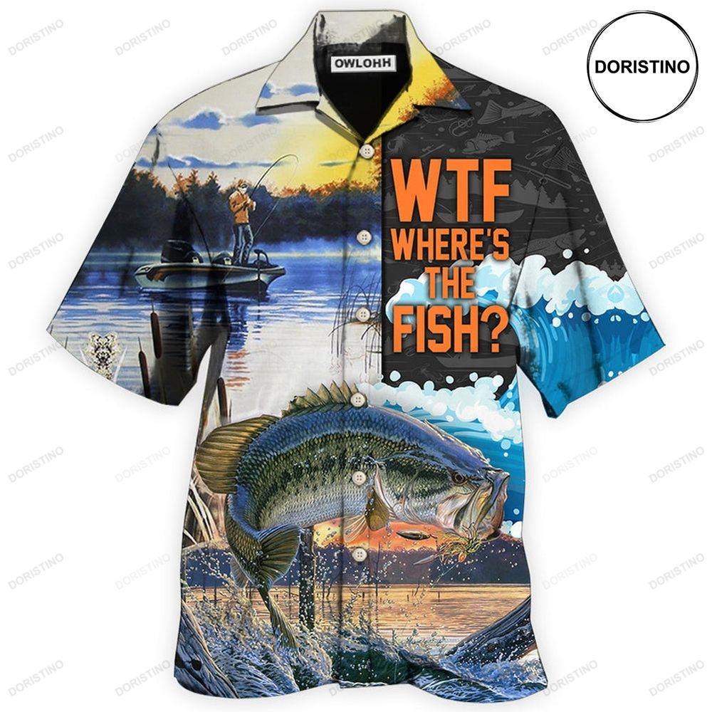 Fishing Were Going Fishing Where's The Fish Awesome Hawaiian Shirt