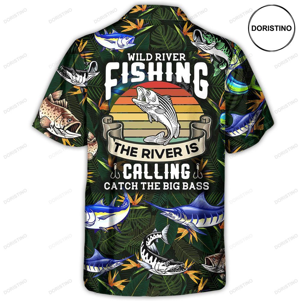 Fishing Wild River Fishing The River Is Calling Catch The Big Bass Awesome Hawaiian Shirt