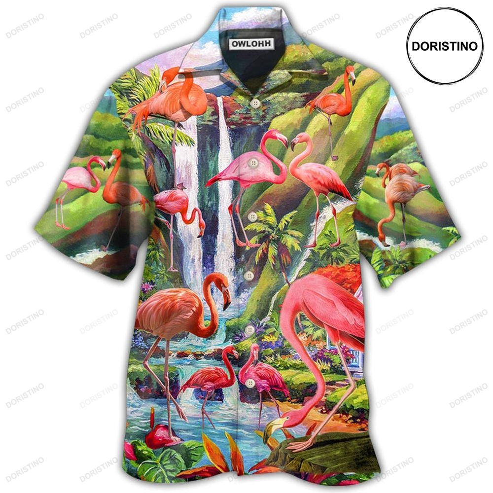 Flamingo Beautiful Landscape Awesome Hawaiian Shirt