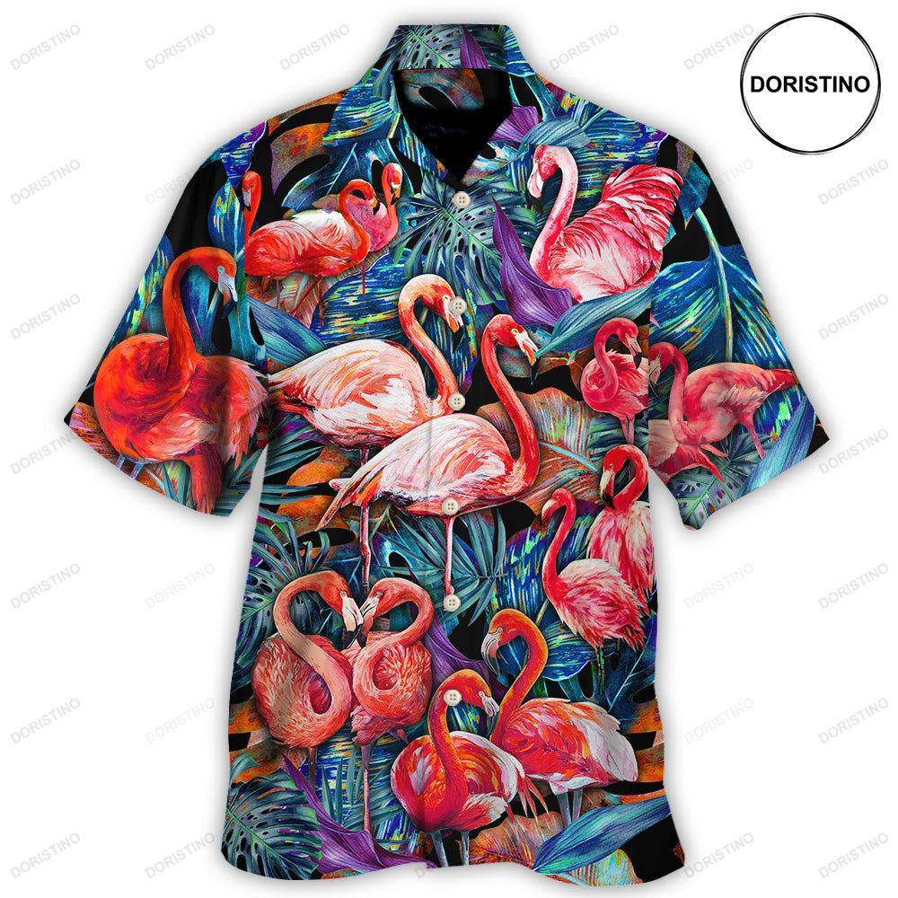 Flamingo Coloful In Tropical Awesome Hawaiian Shirt