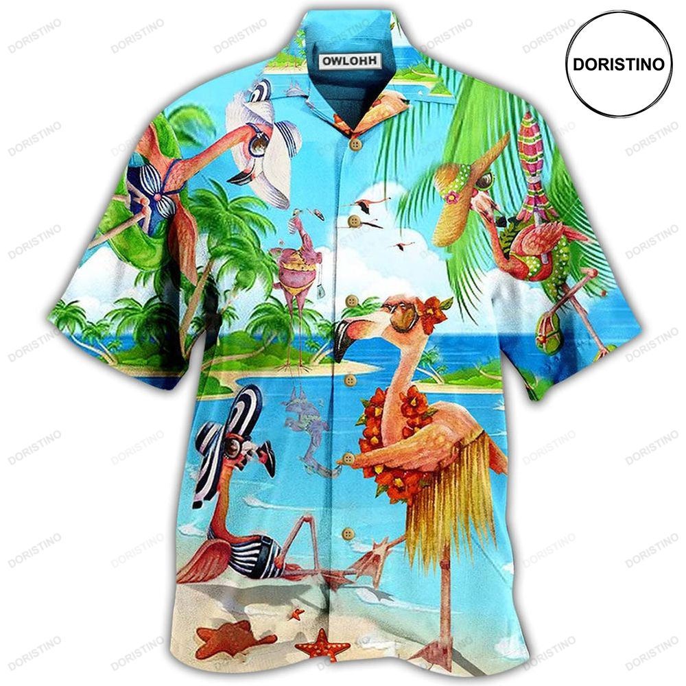 Flamingo Love Beach Amazing Awesome Hawaiian Shirt