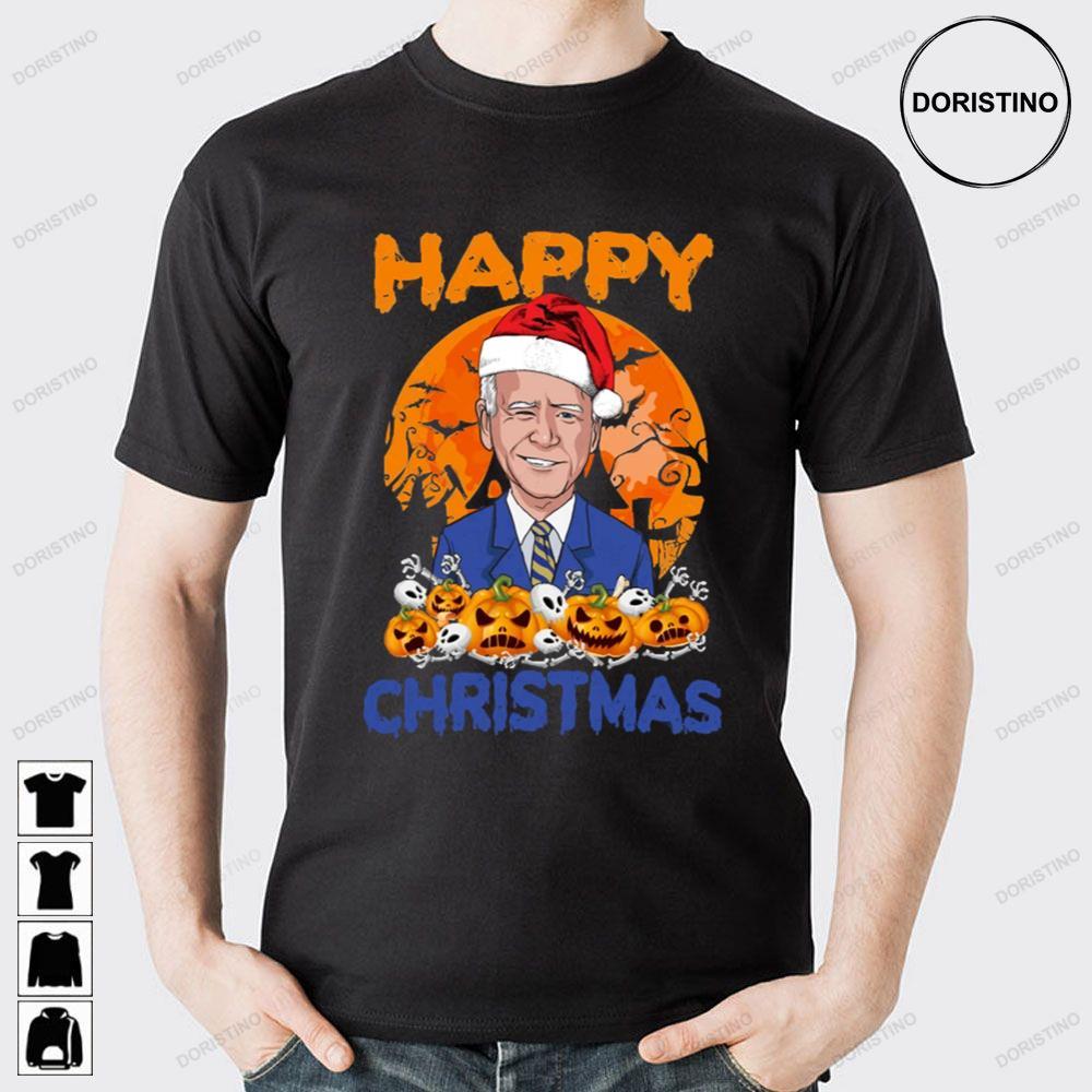 Funny Joe Biden Happy Christmas Santa Hat 2 Doristino Hoodie Tshirt Sweatshirt