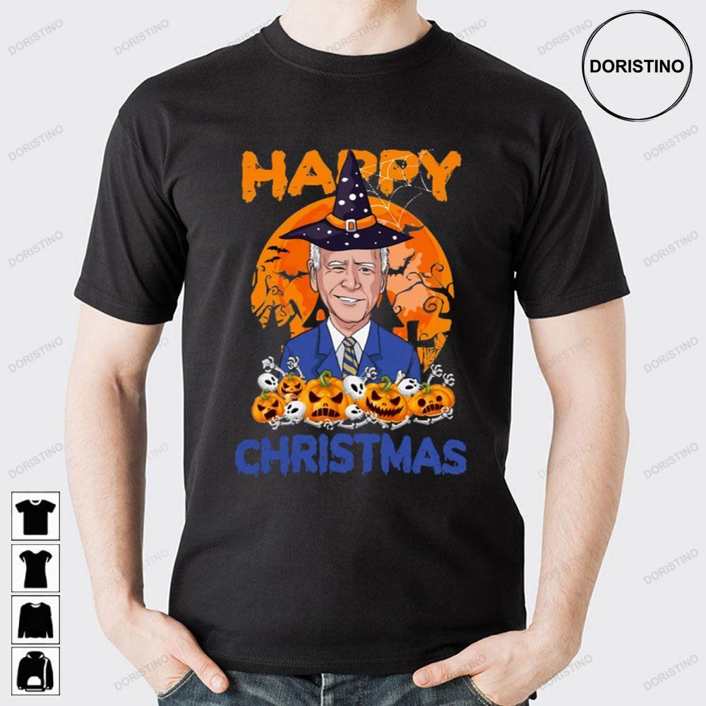Funny Joe Biden Happy Christmas Witch Hat Anti Biden 2 Doristino Hoodie Tshirt Sweatshirt