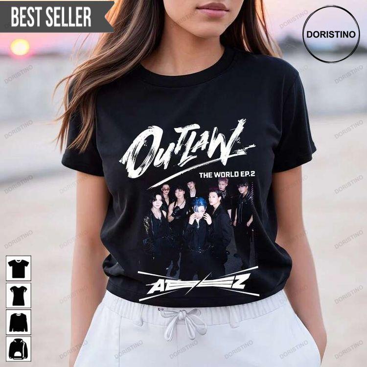 Ateez Outlaw Ateez World Tour Short-sleeve Doristino Limited Edition T-shirts