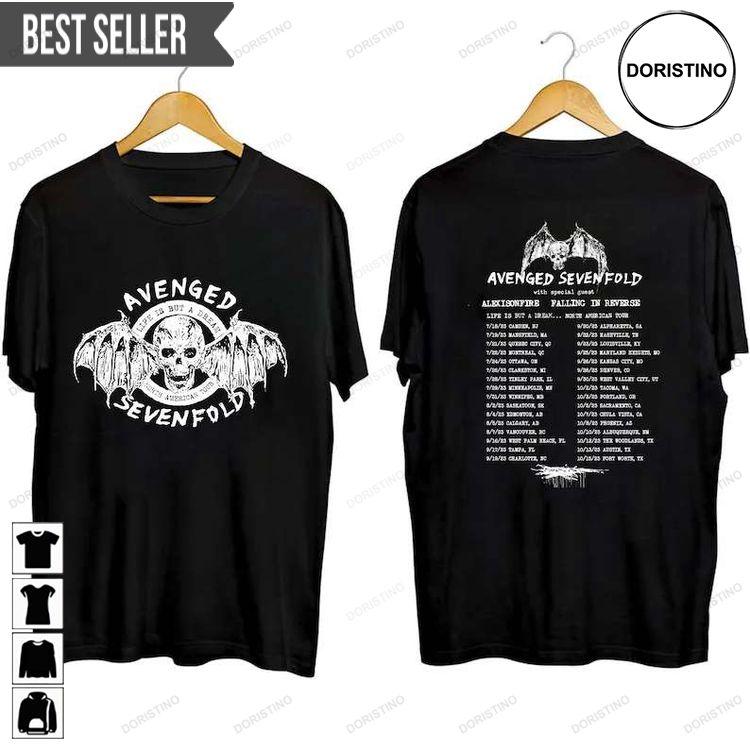 Avenged Sevenfold Life Is But A Dream North American Tour 2023 Adult Short-sleeve Doristino Limited Edition T-shirts