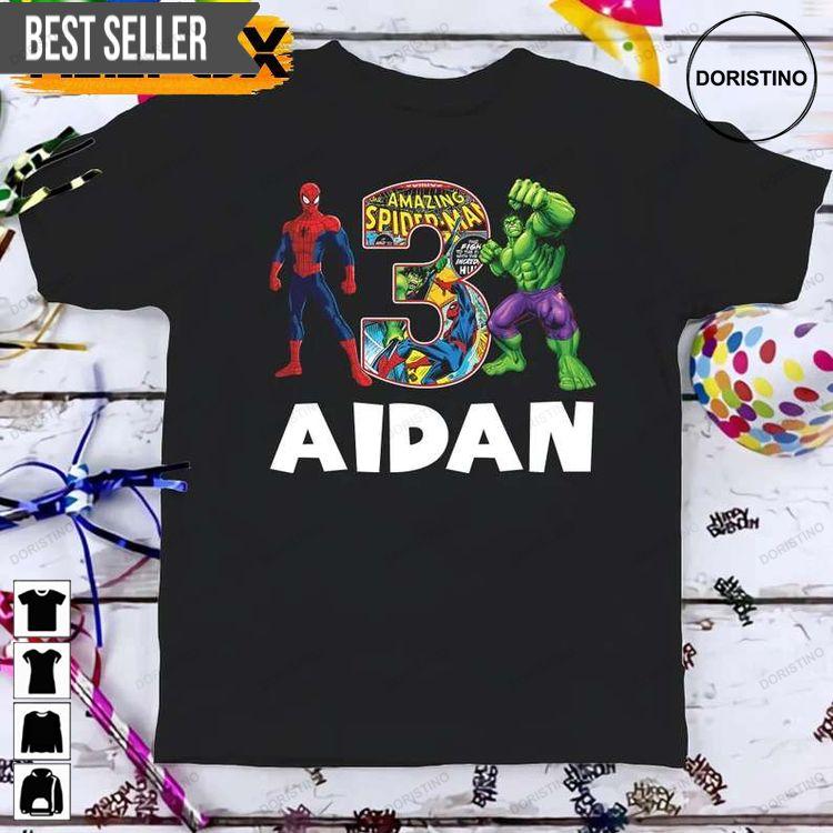 Avengers Spider-man And The Hulk Birthday Custom Personalized Doristino Awesome Shirts