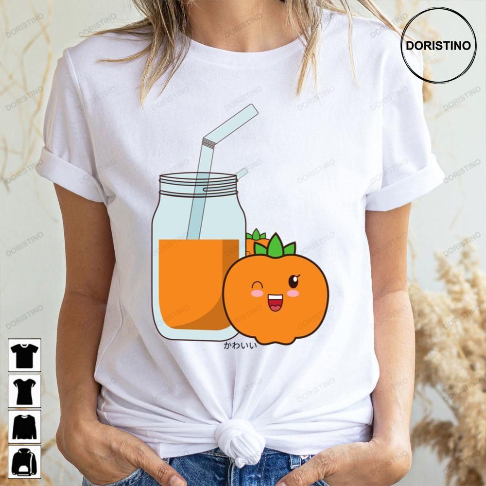 Orange Fruit Juice Drink Kawaii Artwork Trending Style