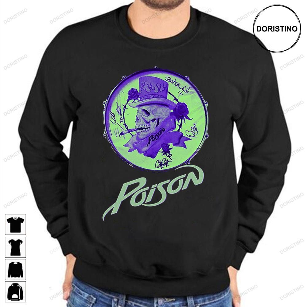 Poison Rock Band Skull Smoking Awesome Shirts