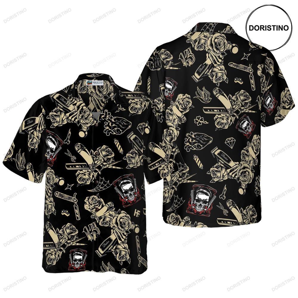 Barber Shop Skull Limited Edition Hawaiian Shirt