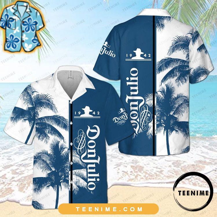 Don Julio Tequila Palm Tree Full Printing Aloha Summer Beach Blue White Teenime Hawaiian Shirt