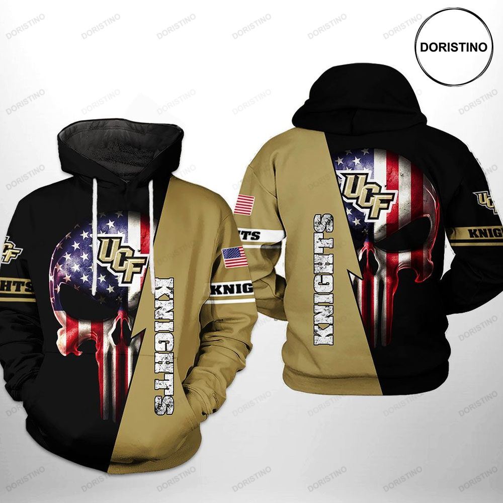 Ucf Knights Ncaa Us Flag Skull Limited Edition 3d Hoodie