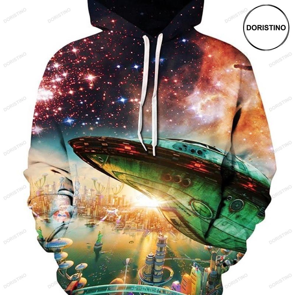 Ufo Above The City Awesome 3D Hoodie