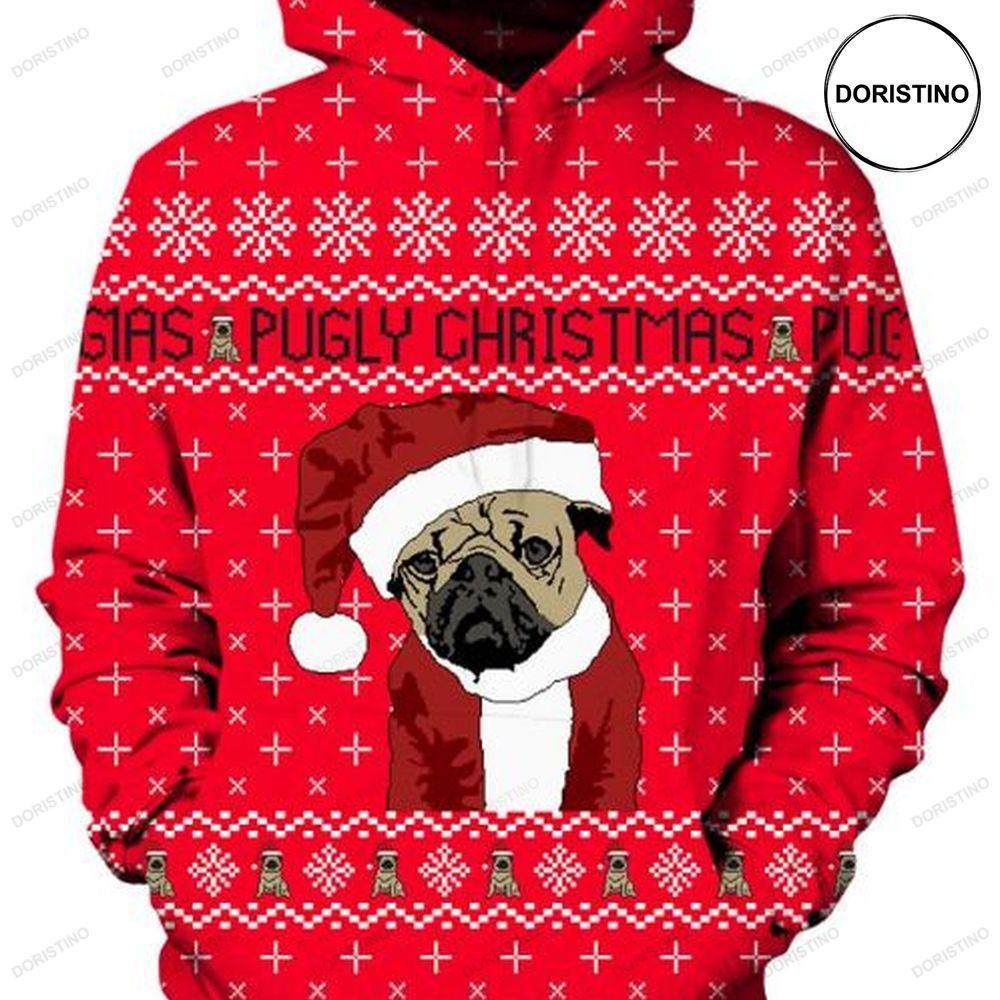 Ugly Pug Christmas And Ped All Over Print Hoodie